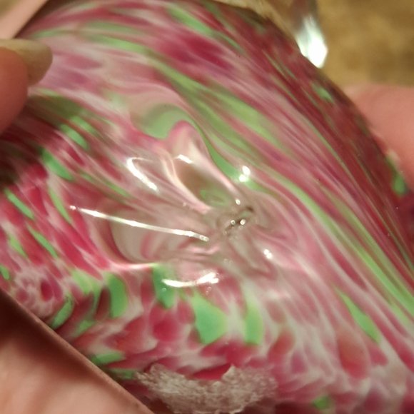 2-Gorgeous Glass Special Paperweights Pinks Browns Blues "Read" - Picture 6 of 10